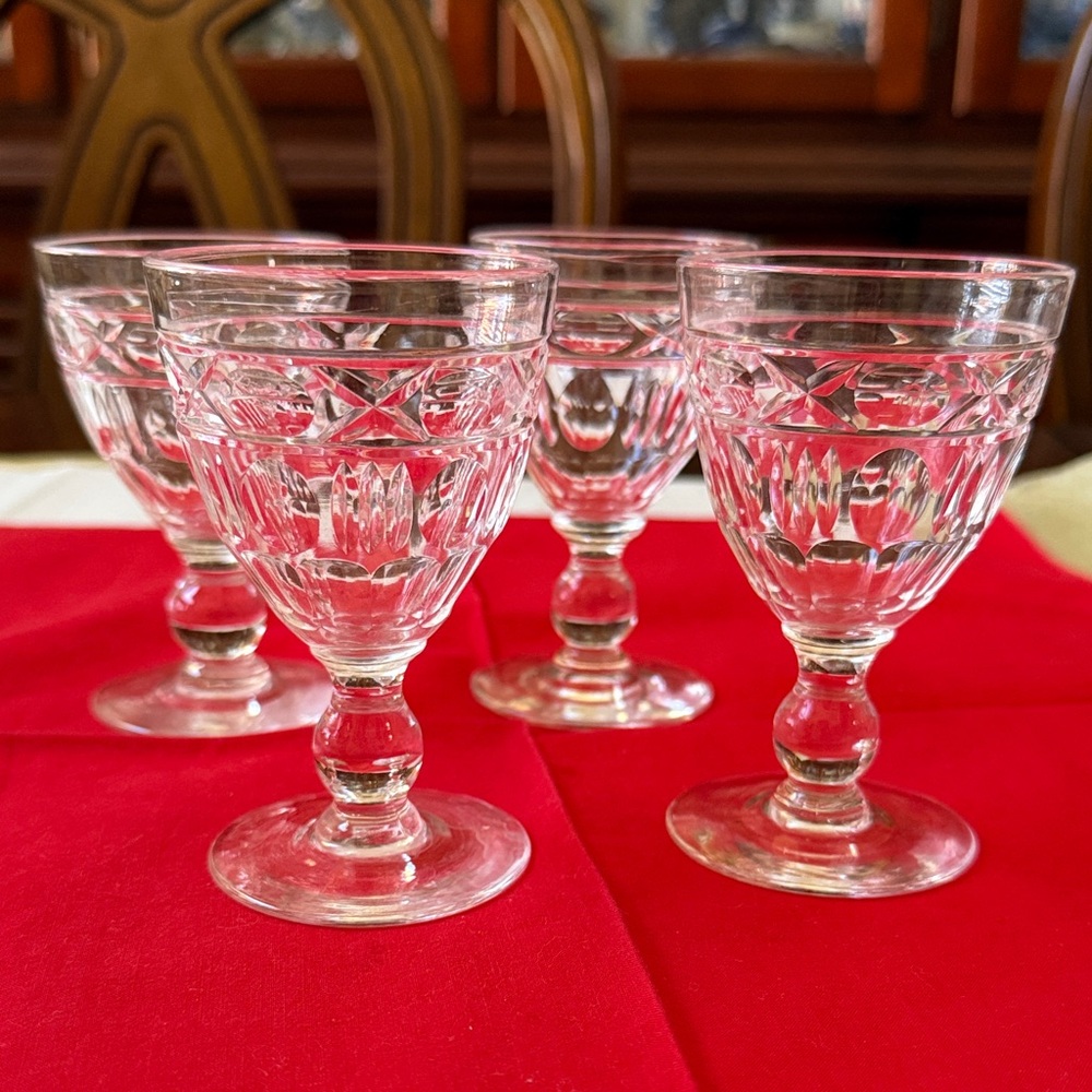 Set of 4 KOS53 collection by Kosta-Boda blown clear glass liquor cordials 4”